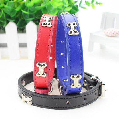 Stylish Pet Personality Pu Neck Ring - Trendy Colors And Adjustable Sizes