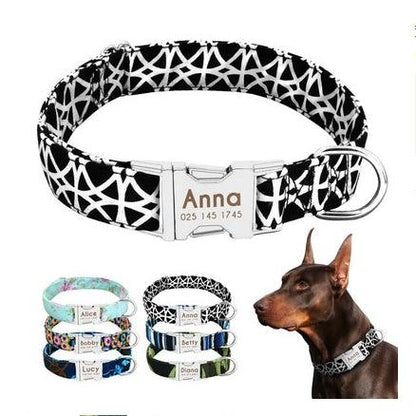 Personalized Pet Dog Collar With Engraved Name And Contact Details - Ideal For Large Dogs