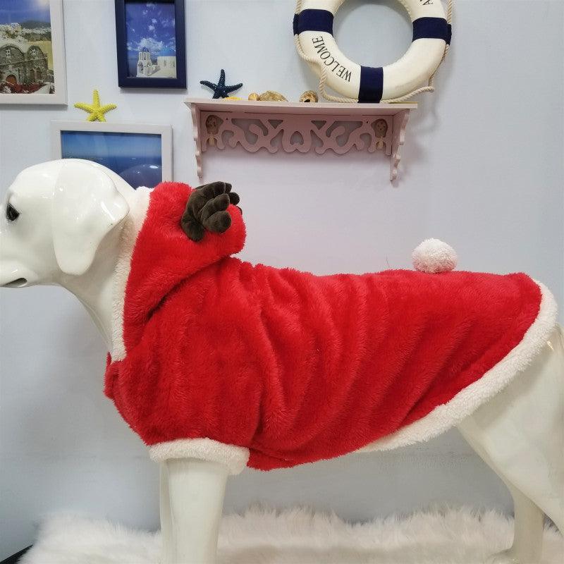 Cozy Christmas Pet Apparel: Luxury Arctic Fleece Coat For Large Dogs