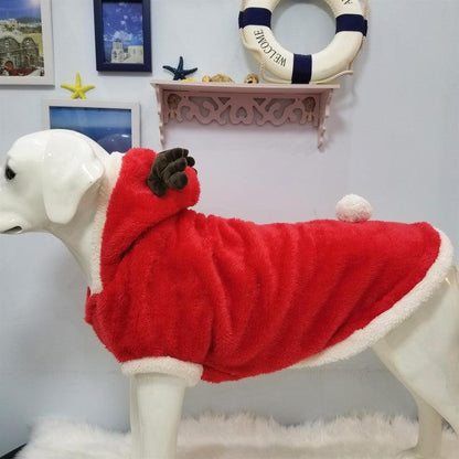Cozy Christmas Pet Apparel: Luxury Arctic Fleece Coat For Large Dogs