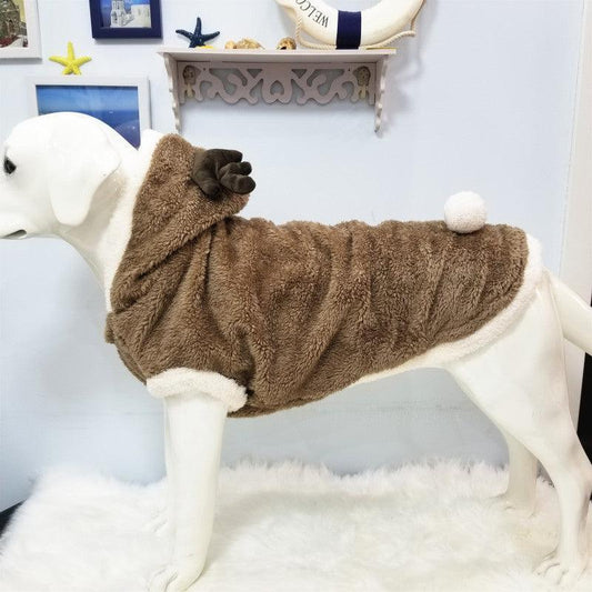 Cozy Christmas Pet Apparel: Luxury Arctic Fleece Coat For Large Dogs